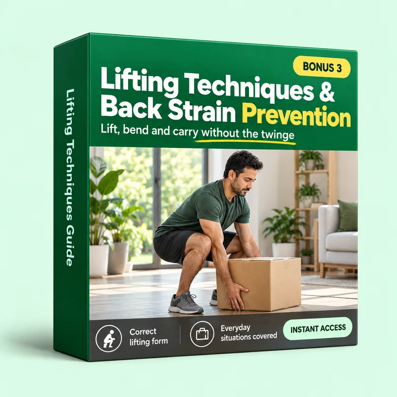 Bonus 3: Lifting Techniques & Back Strain Prevention — guide cover
